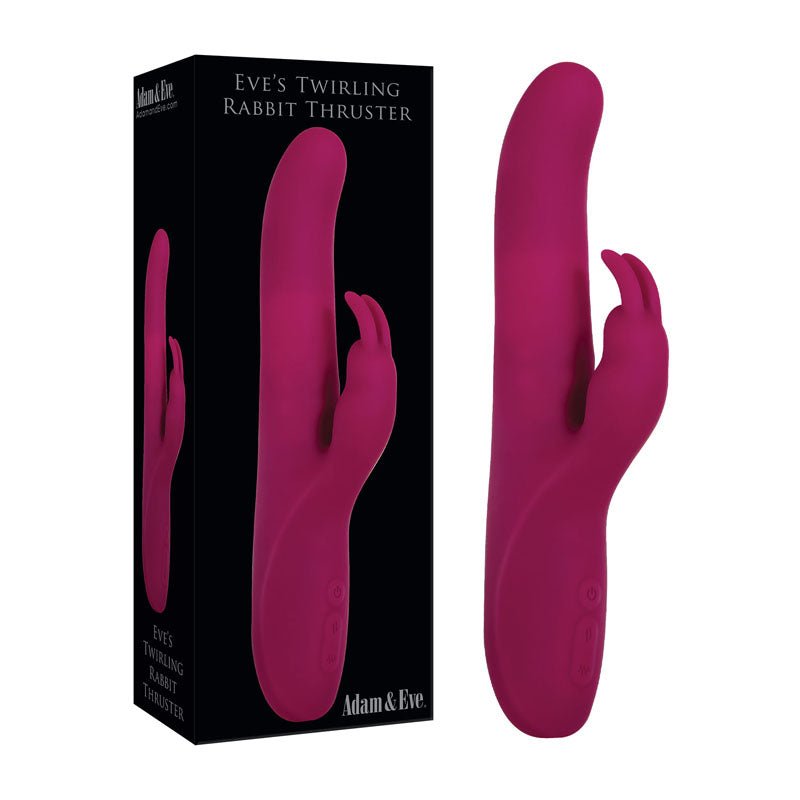 Adam & Eve Eve's Twirling Rabbit Thruster - Purple 24.1 cm USB Rechargeable Thrusting Rabbit Vibrator - Silk and Sin