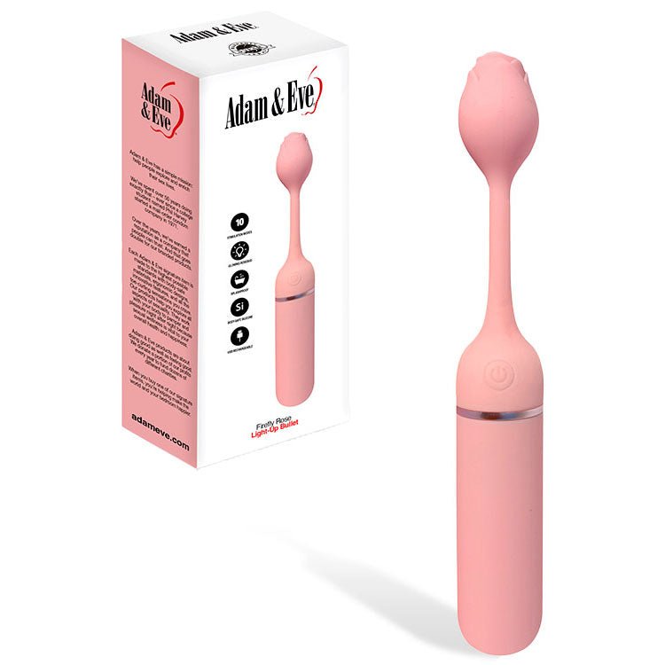 Adam & Eve FIREFLY ROSE - Pink USB Rechargeable Bullet - silkandsin