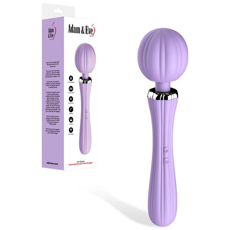 Adam & Eve HER MAJESTY - Purple 29 cm USB Rechargeable Vibrating Massager Wand - silkandsin