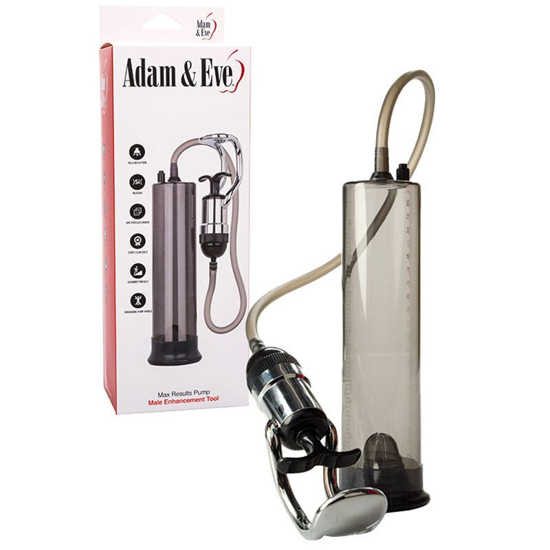 Adam & Eve MAX RESULTS Pump - Clear Penis Pump - silkandsin