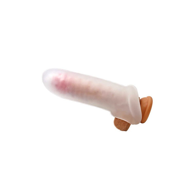 Adam & Eve MR THICK COCK SHEATH - Clear Penis Extension Sleeve with Adjustable Length Spacers - Silk and Sin