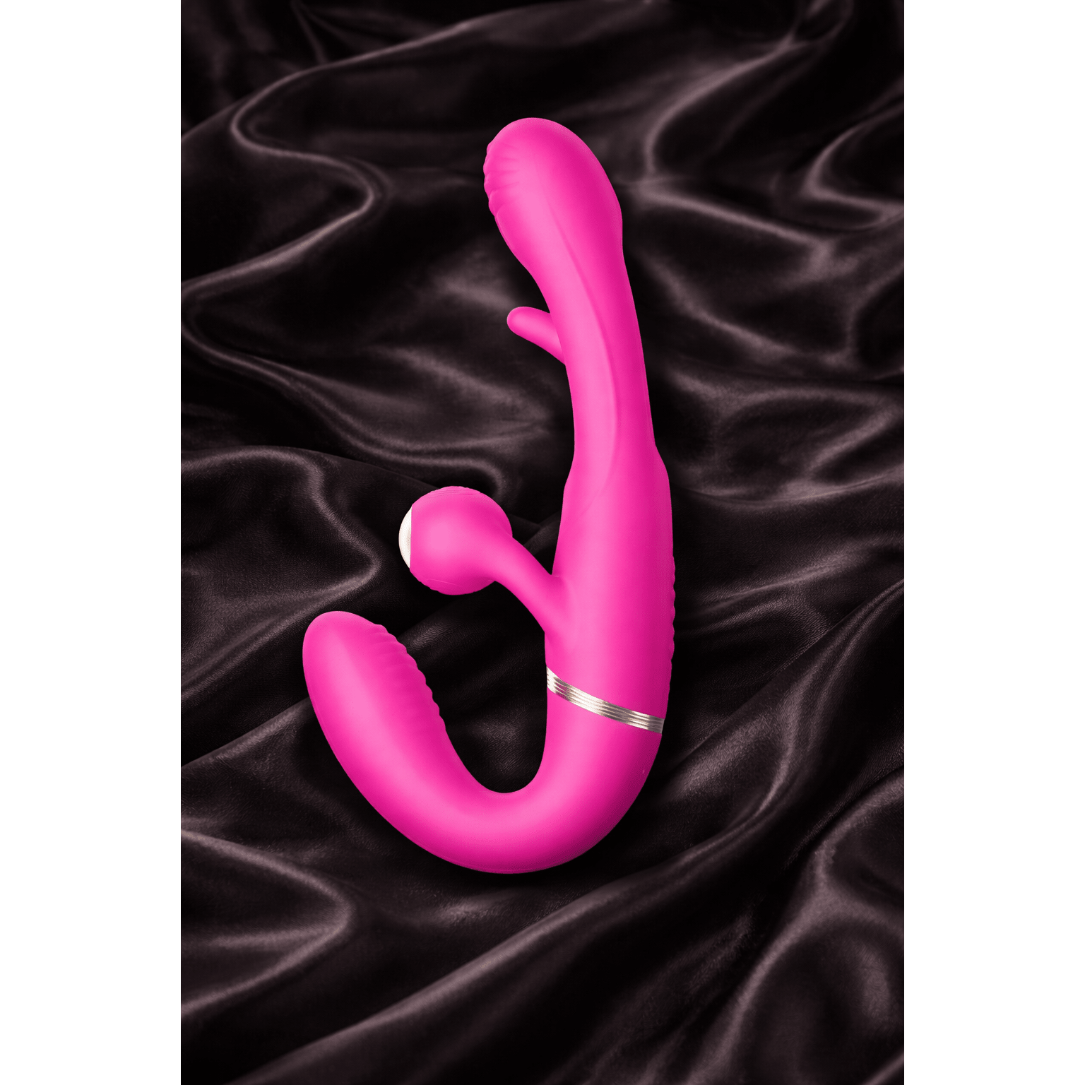 Adam & Eve ORGAZ-OHH-MATIC - Pink 23.5 cm USB Rechargeable Strapless Strap-On with Remote - Silk and Sin