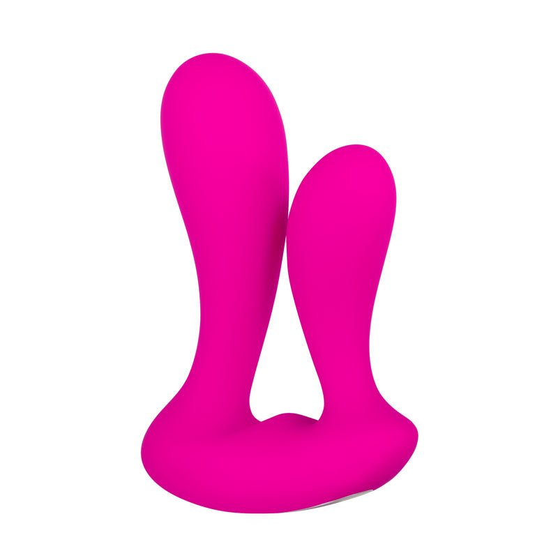 Adam & Eve Rechargeable Dual Entry Vibe - Pink USB Rechargeable Vibrator with Remote Control - Silk and Sin