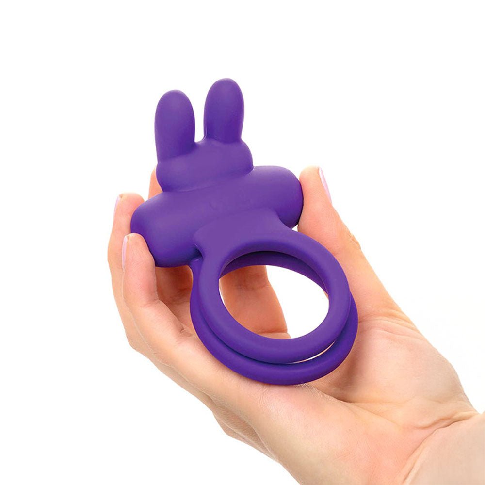 Adam & Eve ROCKIN' RABBIT - Purple USB Rechargeable Cock & Balls Ring - Silk and Sin