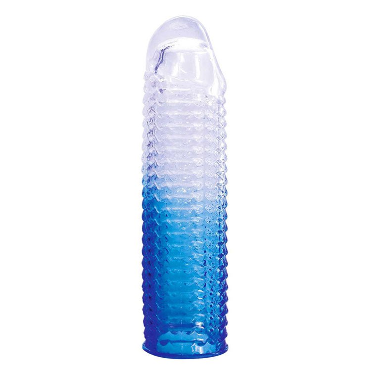 Adam & Eve SAPPHIRE Sleeve Set - Blue Clear Penis Sleeve Set - Set of 4 - silkandsin