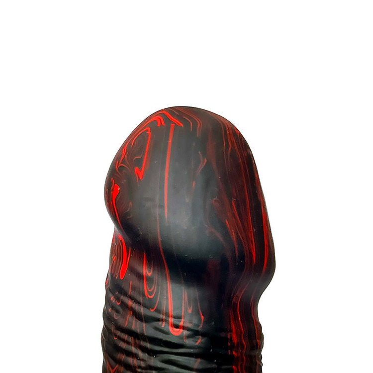 Adam & Eve THE BEDROCKER - Black/Red 22.6 cm USB Rechargeable Thrusting Dildo with Wireless Remote - Silk and Sin