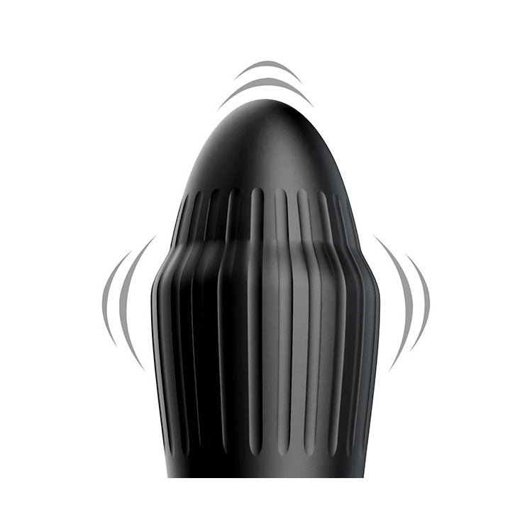 Adam & Eve THE GREAT EXPANDER - Black 14 cm USB Rechargeable Thrusting & Expanding Prostate Massager with Wireless Remote - silkandsin