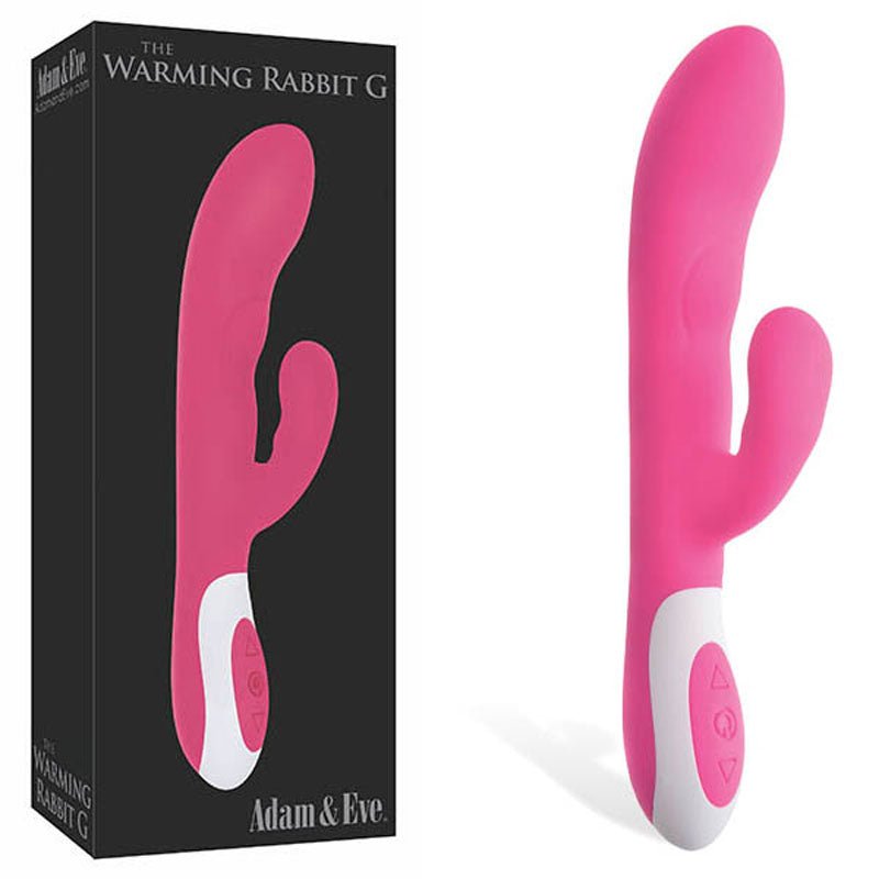 Adam & Eve The Warming Rabbit G - Pink 21.6 cm (8.5'') USB Rechargeable Warming Rabbit Vibrator - Silk and Sin