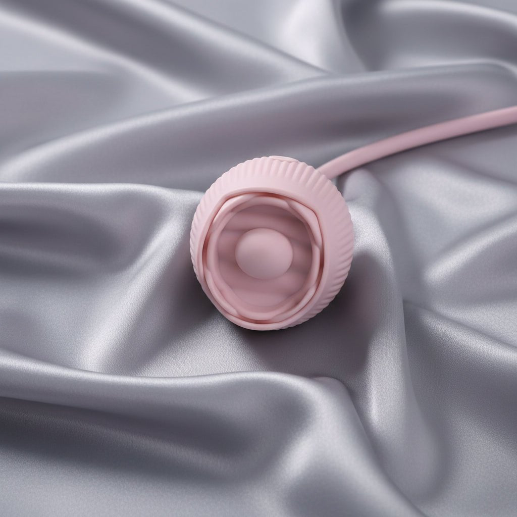 Adam & Eve THRUST & TICKLE Rose Vibrator - Pink USB Rechargeable Flickering Rose Stimulator with Thrusting Bullet - Silk and Sin