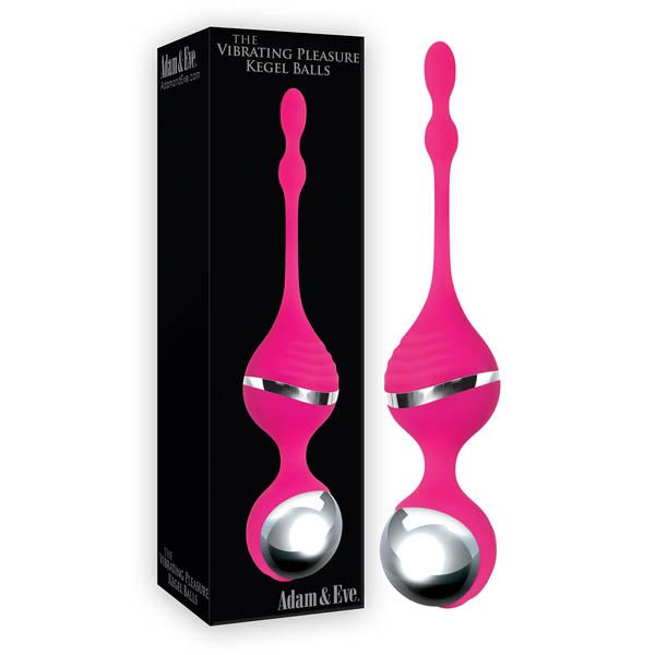 Adam & Eve Vibrating Pleasure Kegel Balls - Pink USB Rechargeable Kegel Balls - Silk and Sin