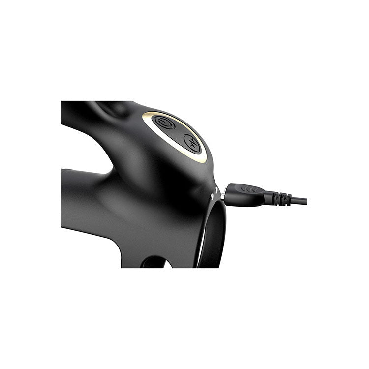 Adam & Eve WILD HARE - Black USB Rechargeable Vibrating Penis Cage with Wireless Remote - silkandsin