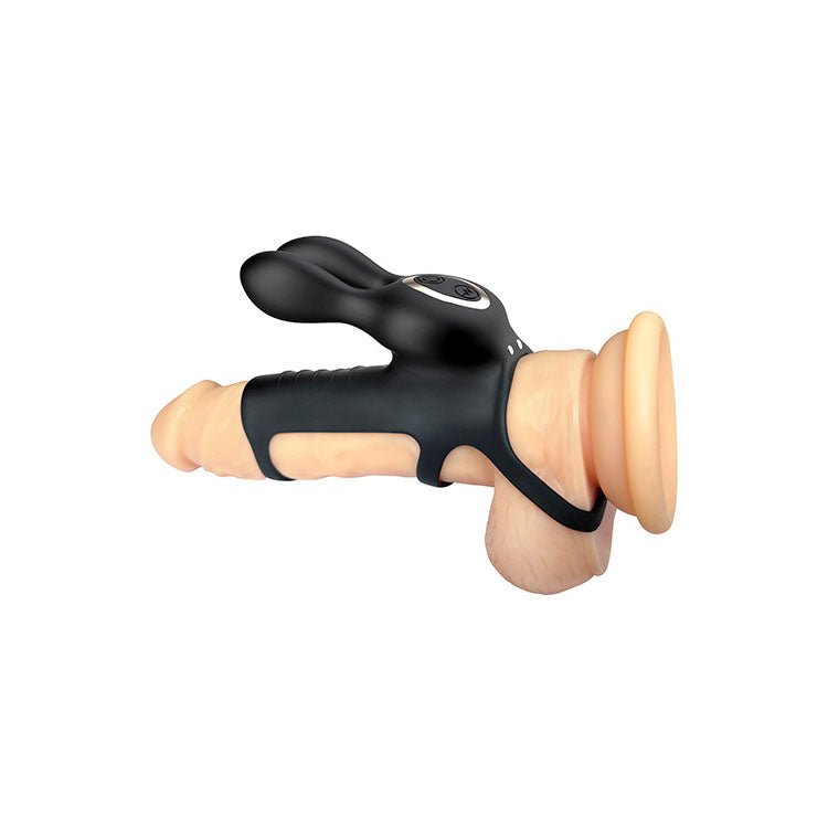 Adam & Eve WILD HARE - Black USB Rechargeable Vibrating Penis Cage with Wireless Remote - silkandsin