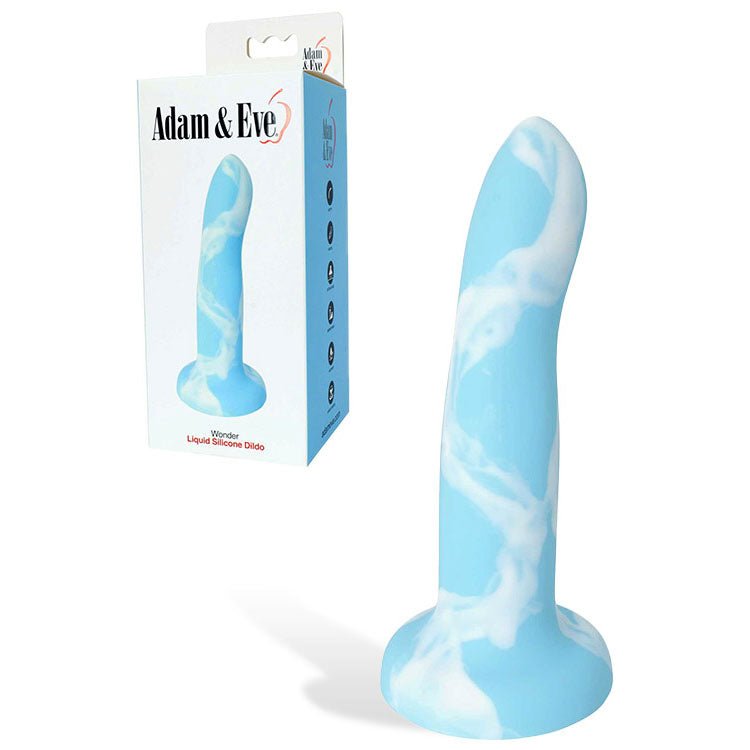 Adam & Eve WONDER - Blue/White 16.5 cm Dildo - silkandsin