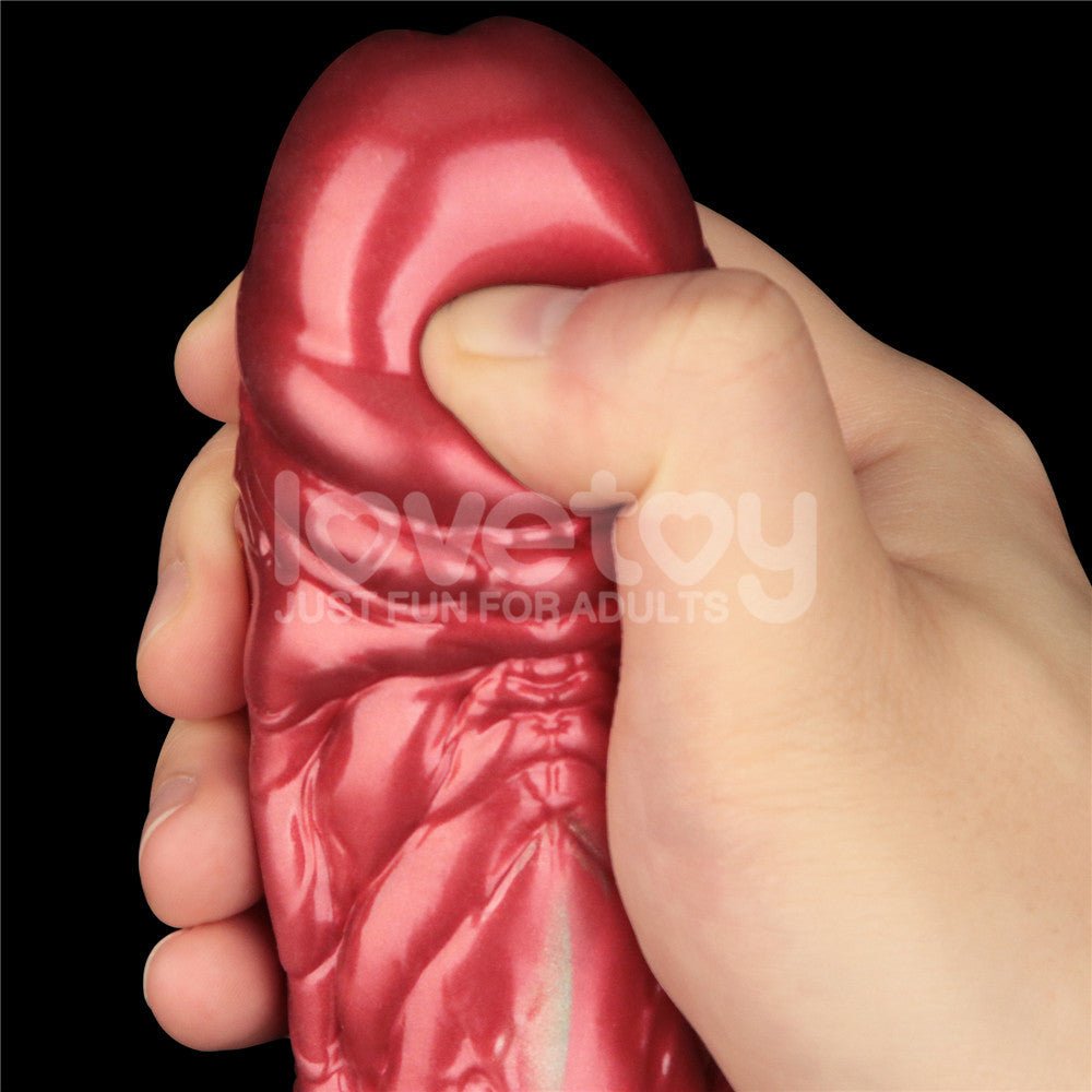 Aerosx 8 Inch Dual Density Inflatable Dildo - Red/Green 28 cm Inflatable Fantasy Dildo - Silk and Sin