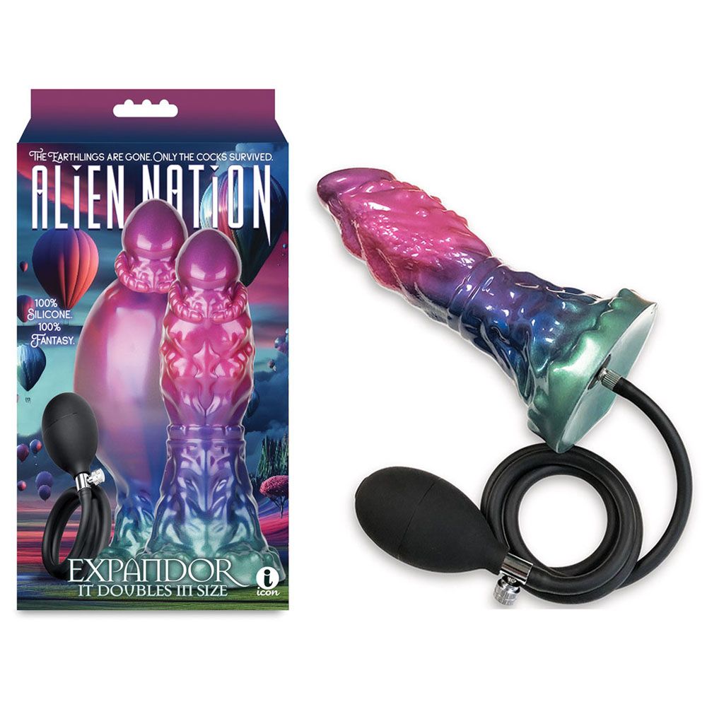 Alien Nation - Expandor - Coloured Inflatable Fantasy Dildo - silkandsin