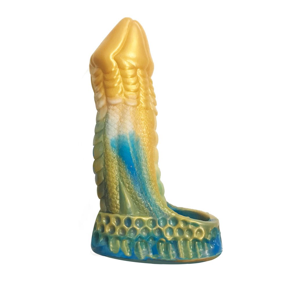 Alien Nation - Komodo - Blue/Gold 16.5 cm Penis Extender Fantasy Sleeve - Silk and Sin