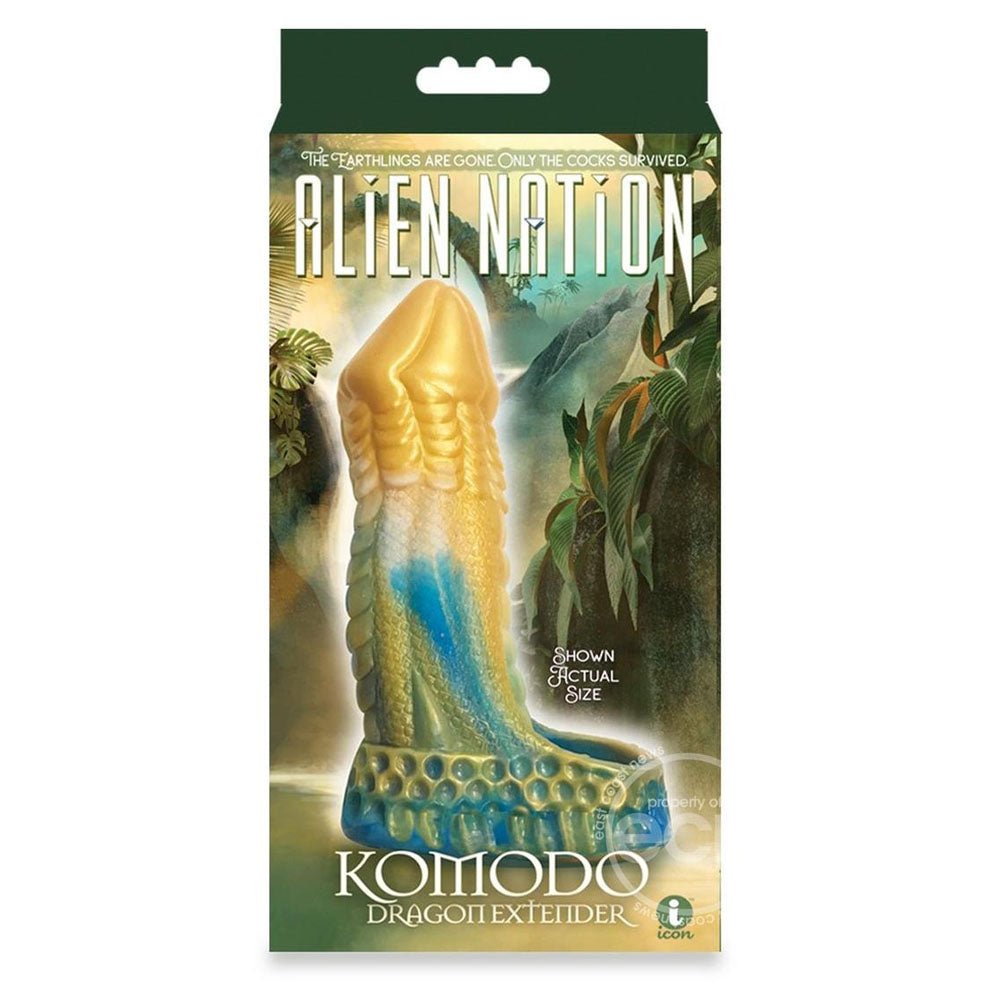 Alien Nation - Komodo - Blue/Gold 16.5 cm Penis Extender Fantasy Sleeve - Silk and Sin