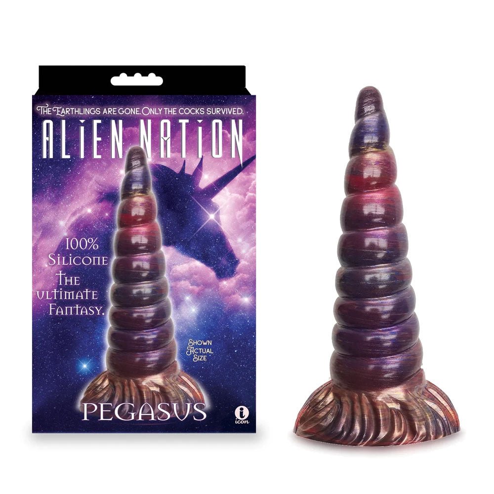 Alien Nation - Pegasus - Metallic Coloured 20.3 cm Unicorn Fantasy Dong - Silk and Sin