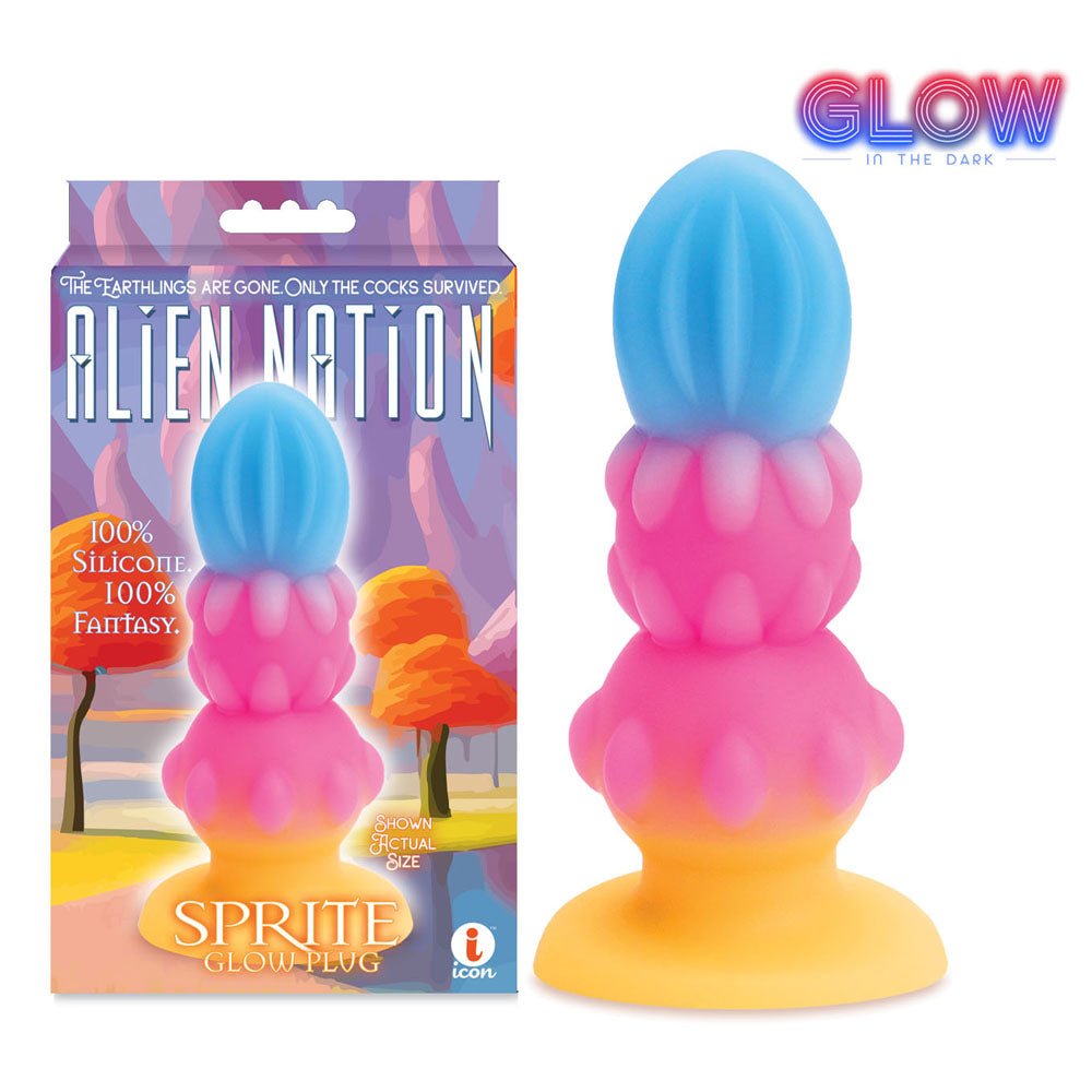 Alien Nation - Sprite - Glow in Dark Coloured 14 cm Fantasy Anal Plug - Silk and Sin