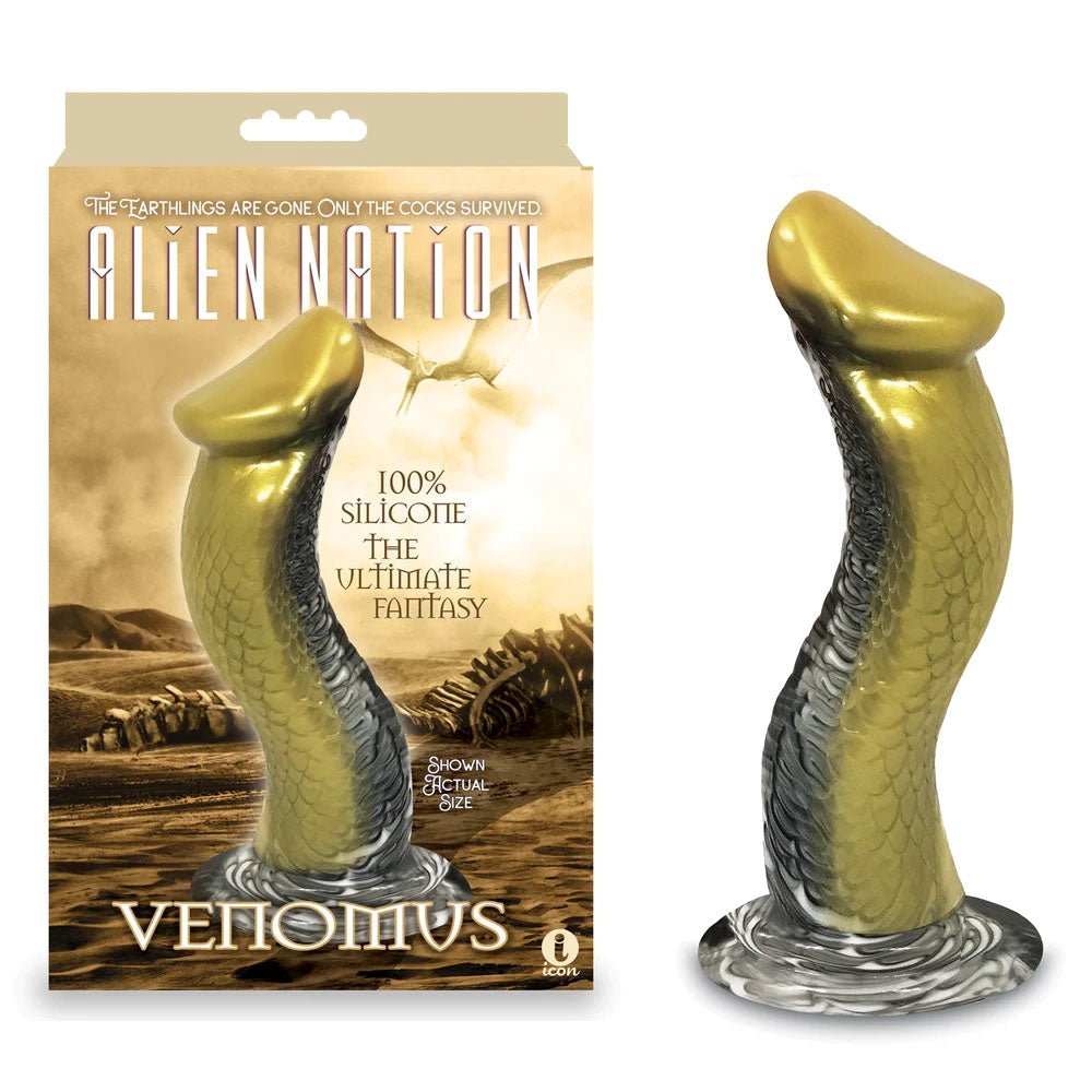 Alien Nation - Venomus - Gold 22.9 cm Snake Fantasy Dong - Silk and Sin