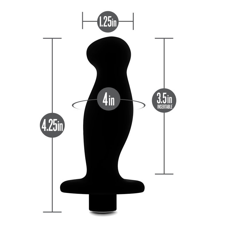Anal Adventures Platinum Vibrating Prostate Massager 02 - Black 10.8 cm USB Rechargeable Prostate Massager - Silk and Sin