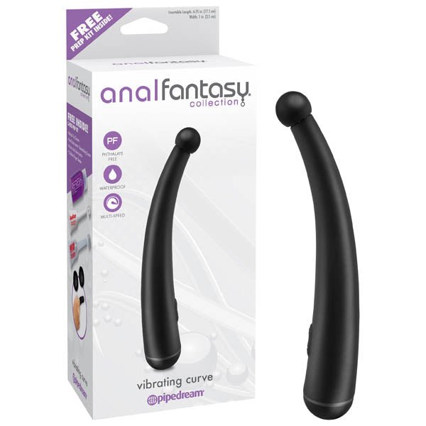 Anal Fantasy Collection Vibrating Curve - Black 17.1 cm (6.75'') Anal Vibrator - silkandsin