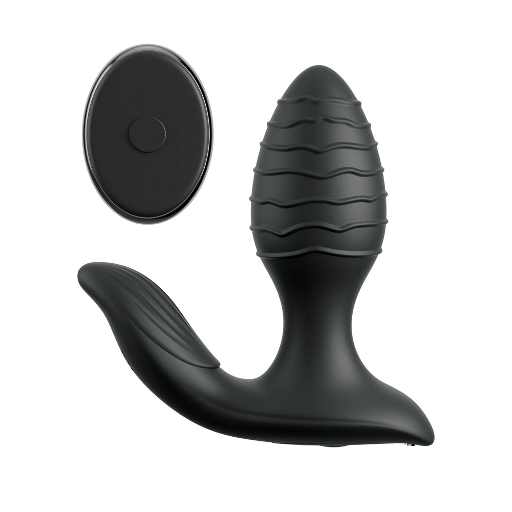 Anal Fantasy Elite Gyro - Milk Pro - Black - Black USB Rechargeable Gyrating Butt Plug - silkandsin