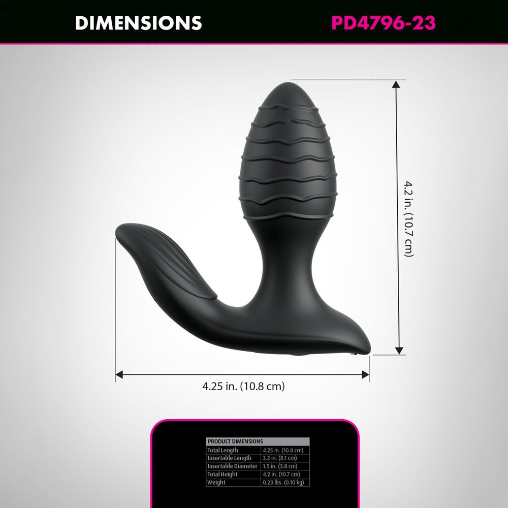Anal Fantasy Elite Gyro - Milk Pro - Black - Black USB Rechargeable Gyrating Butt Plug - silkandsin