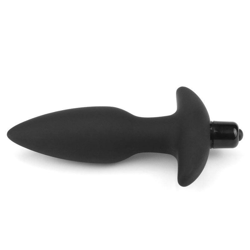 Anal Indulgence Collection Silicone Fantasy Anal Plug - Black 14.5 cm Vibrating Butt Plug - Silk and Sin