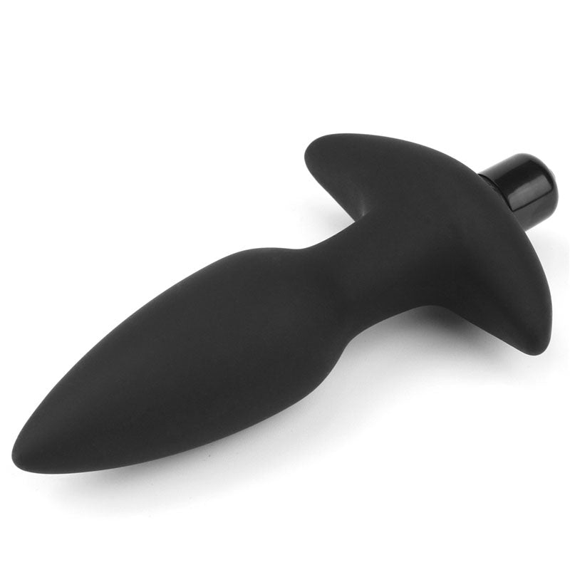 Anal Indulgence Collection Silicone Fantasy Anal Plug - Black 14.5 cm Vibrating Butt Plug - Silk and Sin