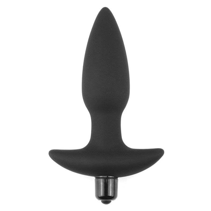 Anal Indulgence Collection Silicone Fantasy Anal Plug - Black 14.5 cm Vibrating Butt Plug - Silk and Sin