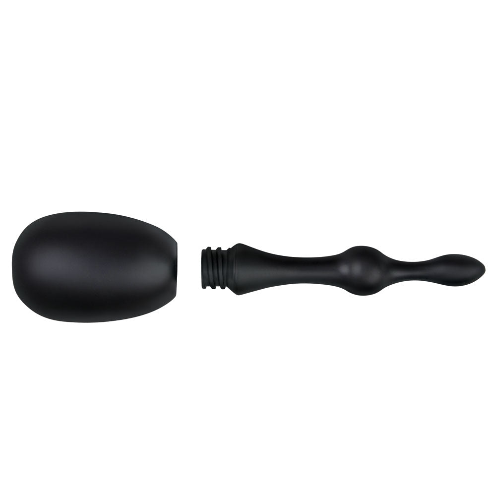 AquaClean Silicone 1-Way Valve Douche Set with Beaded Nozzle - 150 ml Capacity with Free Travel Douche Included - Silk and Sin