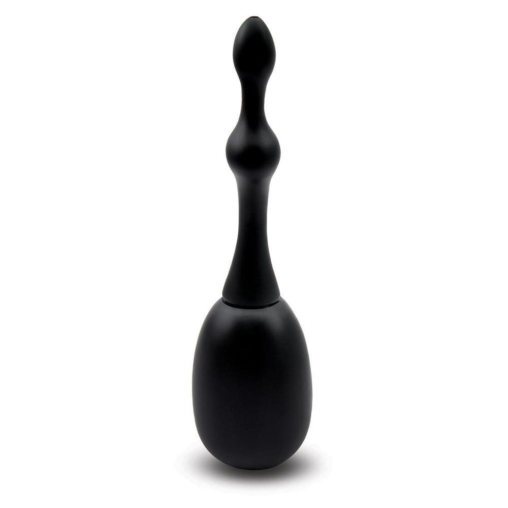 AquaClean Silicone 1-Way Valve Douche Set with Beaded Nozzle - 150 ml Capacity with Free Travel Douche Included - Silk and Sin