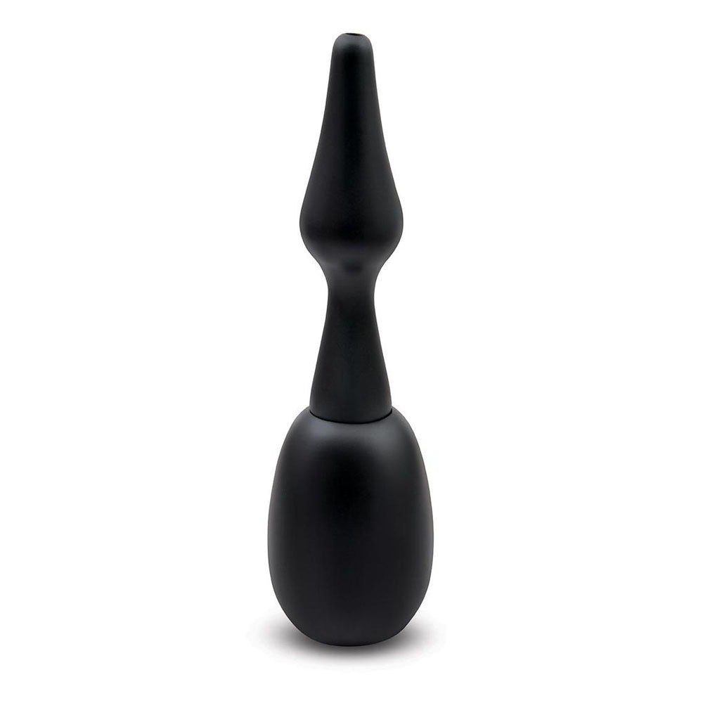 AquaClean Silicone 1-Way Valve Douche Set with Butt Plug Nozzle - 150 ml Capacity with Free Travel Douche Included - Silk and Sin