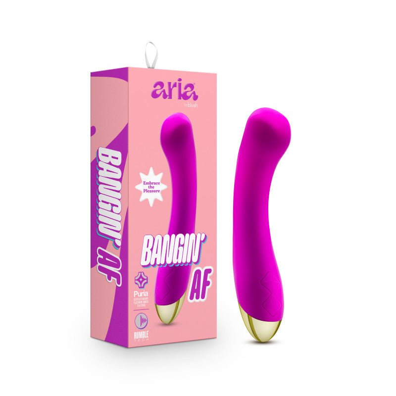 Aria Bangin' AF - Purple 18.4 cm USB Rechargeable Vibrator - Silk and Sin