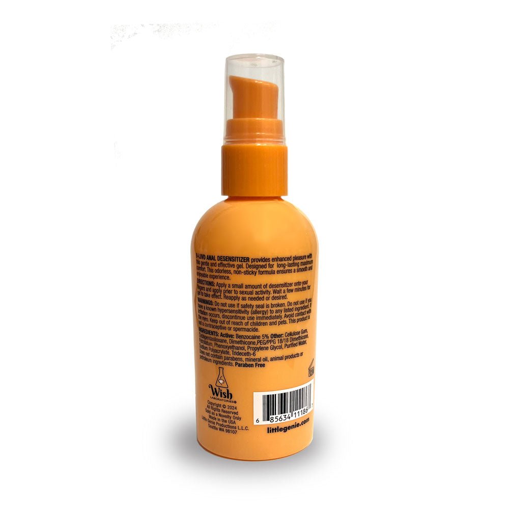 B-LUVD Anal Desensitising Lubricant - Water Based Anal Desensitising Lubricant - 118 ml Bottle - Silk and Sin