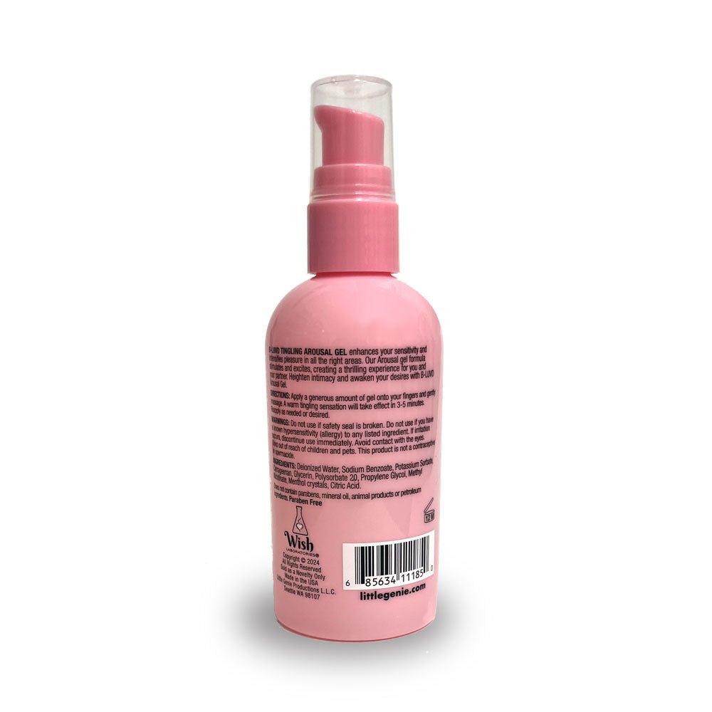 B-LUVD Tingling Arousal Gel - Water Based Unisex Arousal Gel Lubricant - 118 ml Bottle - Silk and Sin
