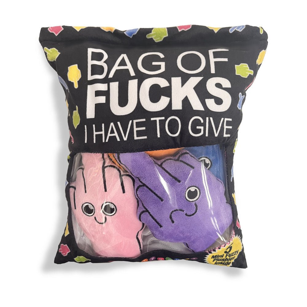 Bag Of Fucks I Have To Give - Mini Fuzzy FU Plushy Pillows - Set of 5 - silkandsin