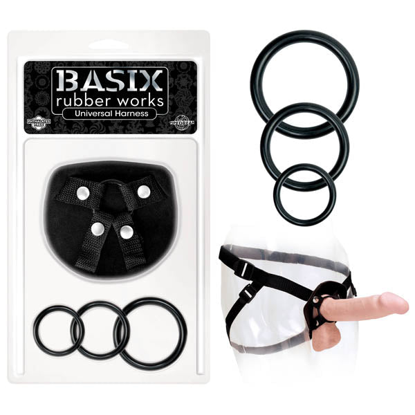 Basix Rubber Works Universal Harness - Black Strap - On Harness (No Probe Included) - silkandsin