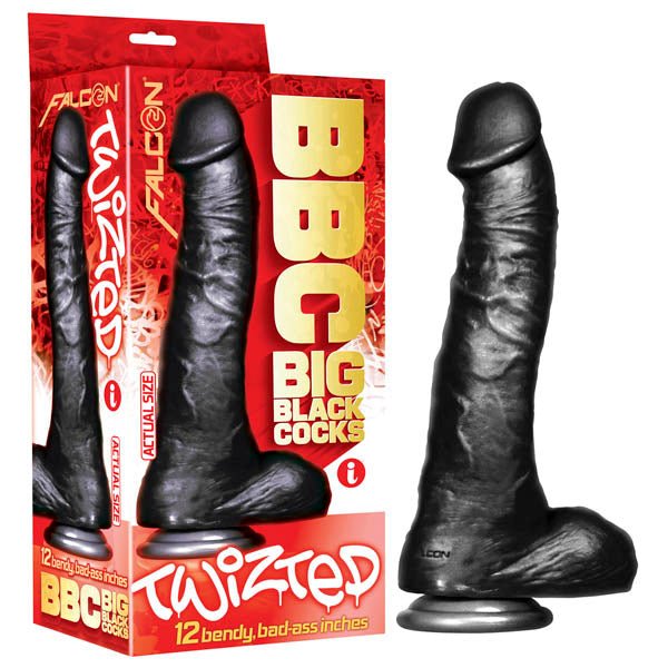 BBC (Big Black Cocks) - Twizted - Black 30.5 cm (12'') Dong - Silk and Sin