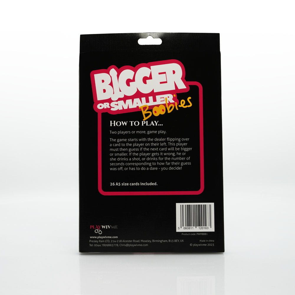 Bigger or Smaller Boobs - Card Game - silkandsin