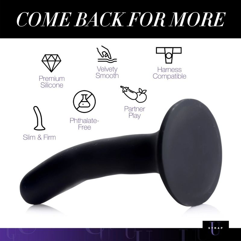 Black Silicone Strap-On Dildo Small - Silk and Sin