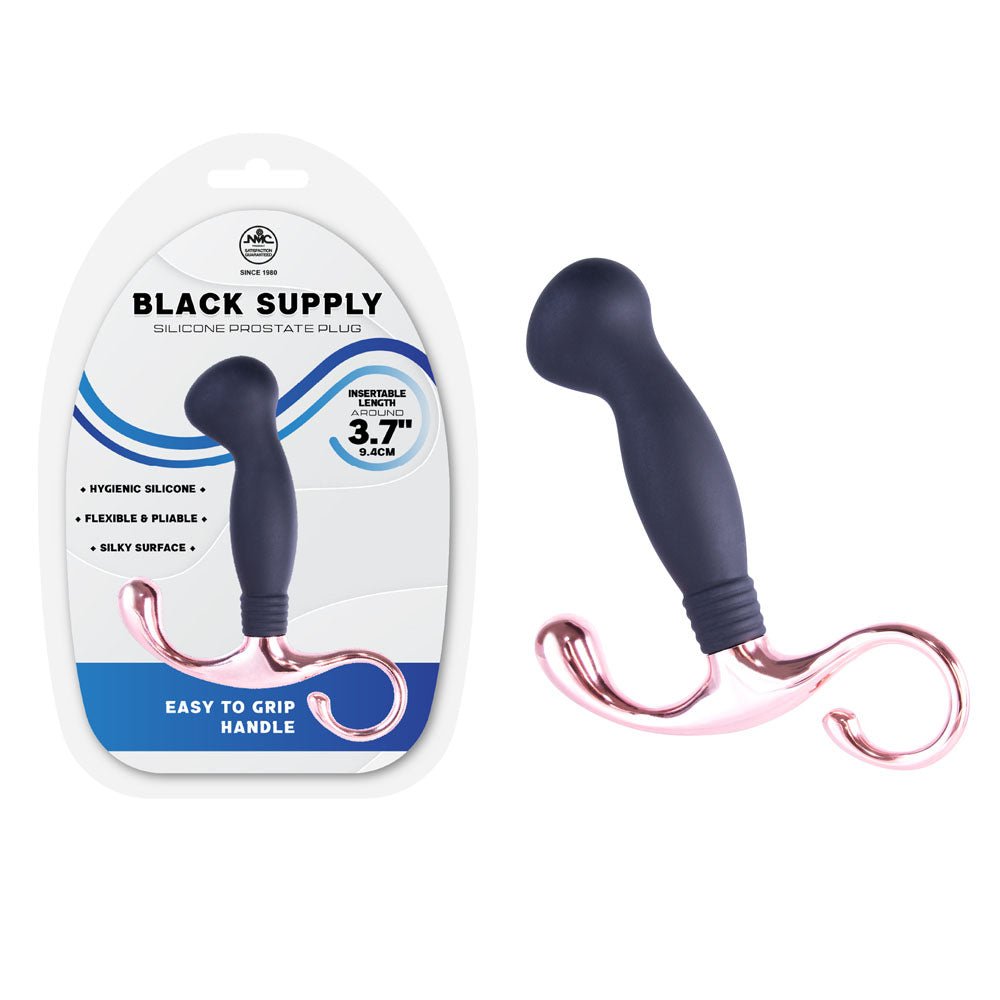 Black Supply - 9.4 cm Silicone Prostate Plug - Black 9.4 cm Silicone Prostate Plug - Silk and Sin