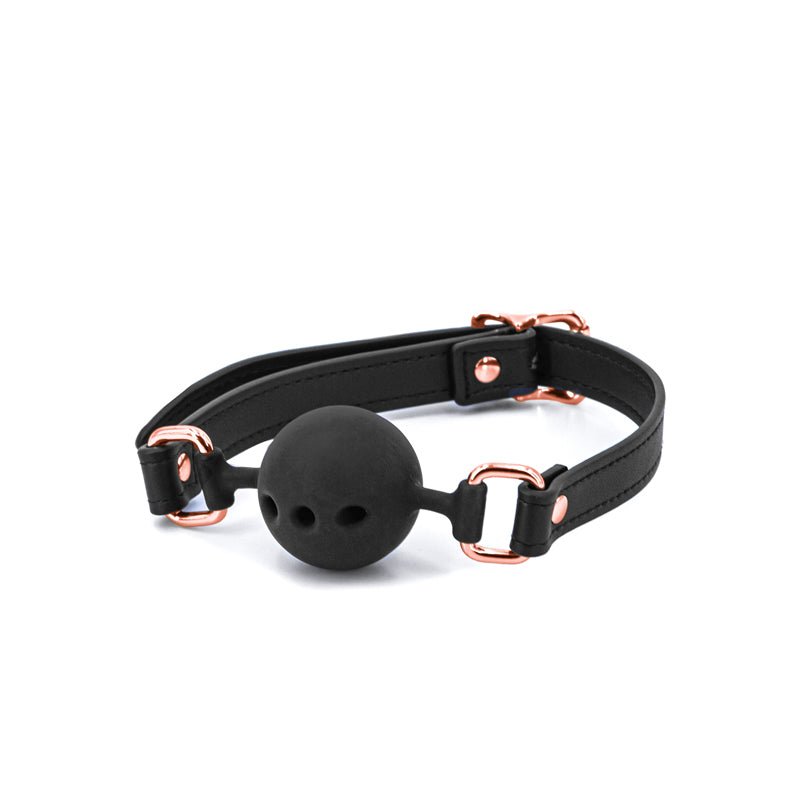 Bondage Couture Ball Gag - Black - Black Mouth Restraint - Silk and Sin