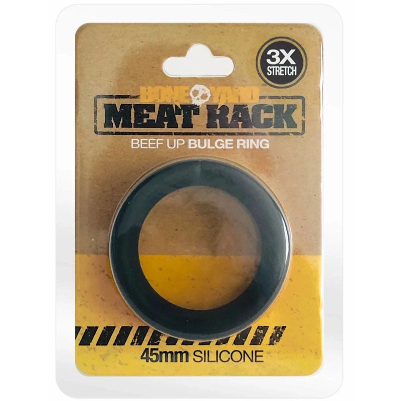 Boneyard Meat Rack Beef Up Bulge Ring Black - Black 45 mm Silicone Cock Ring - Silk and Sin
