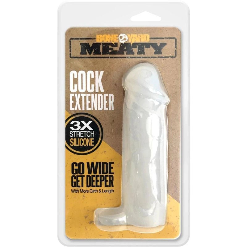 Boneyard Meaty Cock Extender - Clear - Clear Penis Extender Sleeve - Silk and Sin