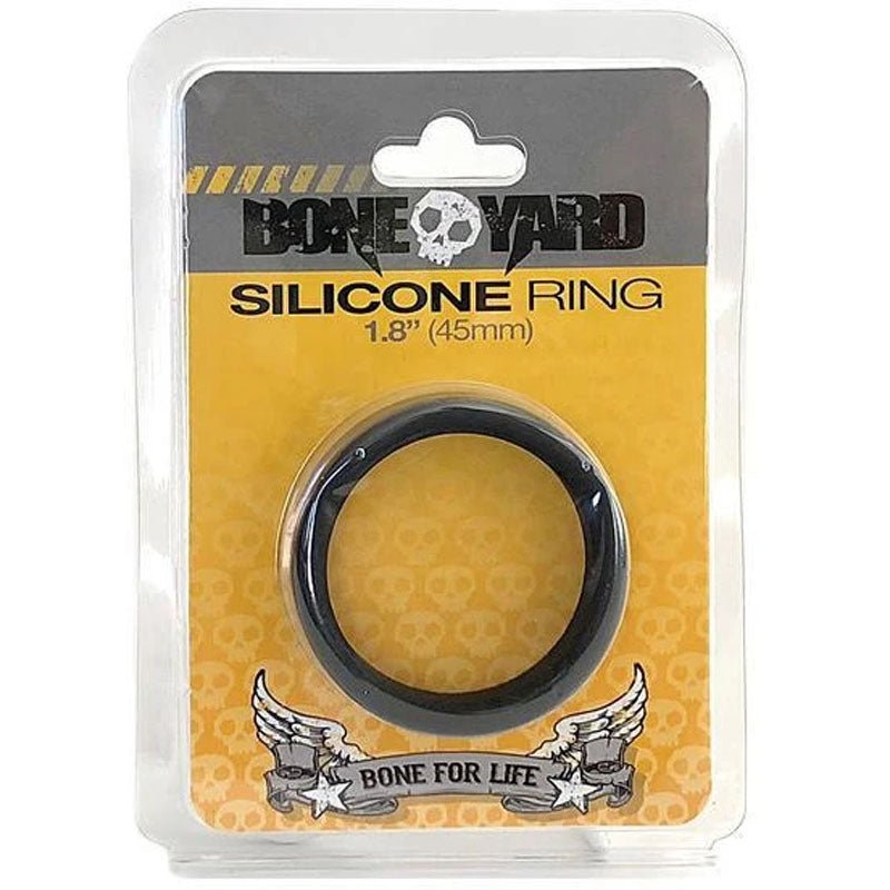 Boneyard Silicone Ring 45mm - Black 45 mm Cock Ring - Silk and Sin