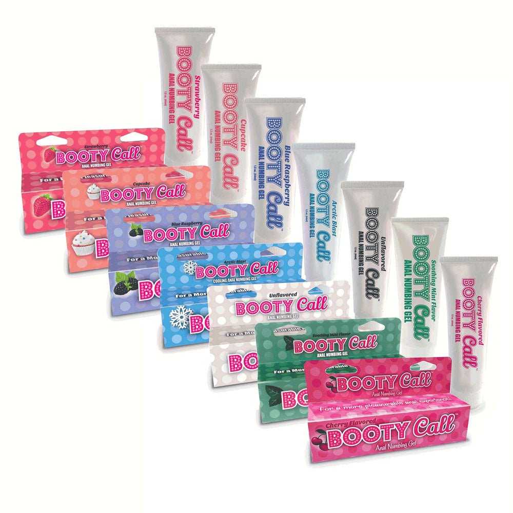 Booty Call Anal Numbing Gel - Blue Raspberry Flavoured Anal Numbing Gel - 44 ml (1.5 oz) Tube - silkandsin