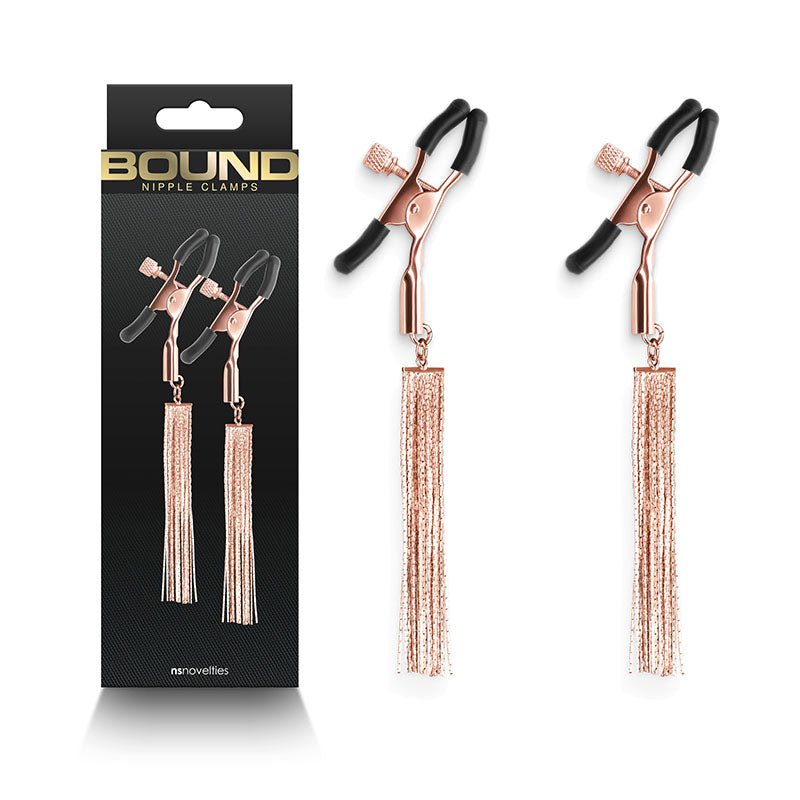Bound Nipple Clamps - D2 - Rose Gold - Rose Gold Nipple Clamps - Set of 2 - Silk and Sin