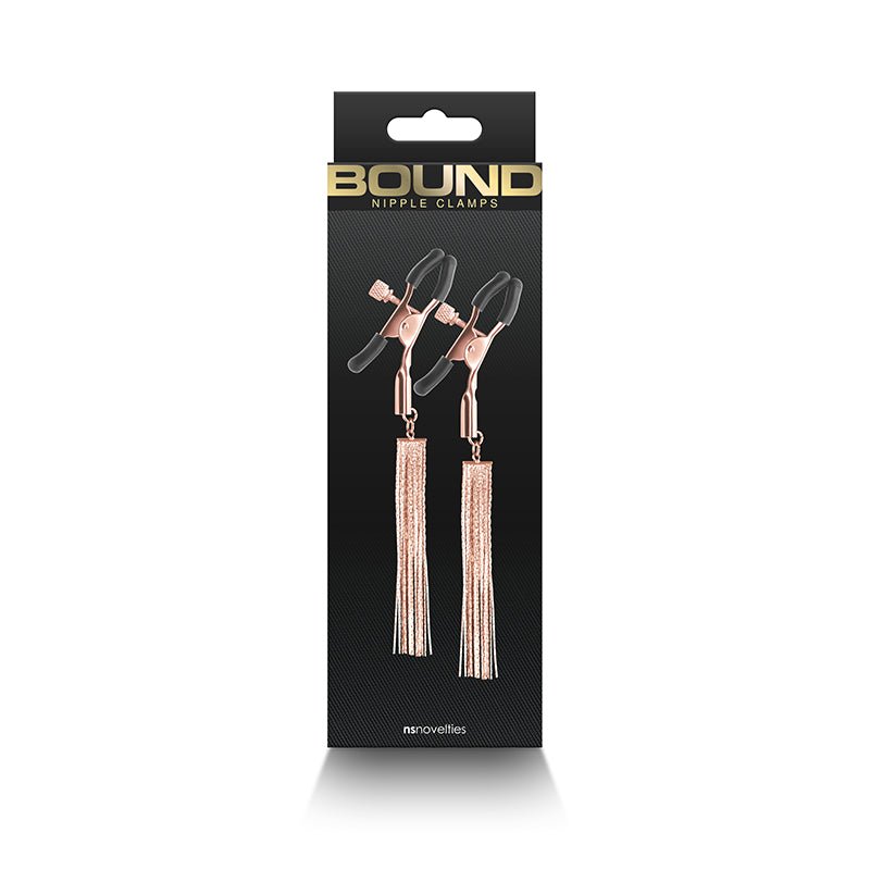 Bound Nipple Clamps - D2 - Rose Gold - Rose Gold Nipple Clamps - Set of 2 - Silk and Sin